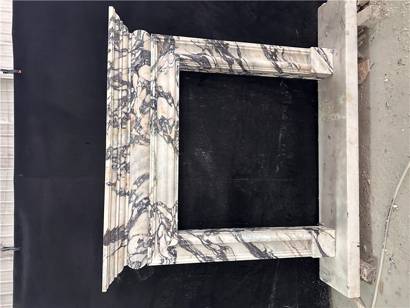 Calacatta viola marble bolection with shelf